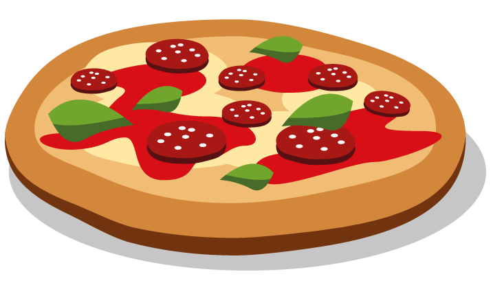 eine illustrierte Pizza