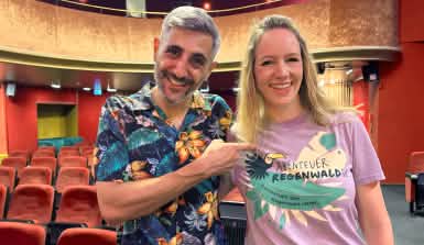 Dokumentarfilmer Michel Abdollahi und Geschäftsführerin Kathrin Grau von Abenteuer Regenwald e.V.