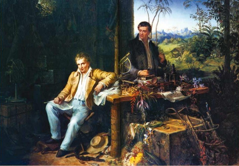 Alexander von Humboldt (links) und Aimé Bonpland. Gemälde von Eduard Ender, 1856 Alexander von Humboldt und Aimé Bonpland am Orinoco, Gemälde von Eduard Ender, 1856