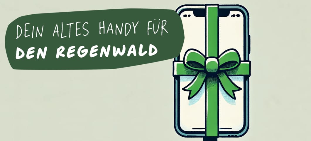 Illustration eines als Geschenk verpackten handys